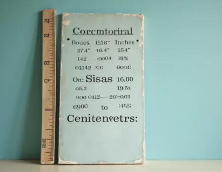 10.5 into conversions illustrated with a ruler showing both inch and centimetre measurements.
