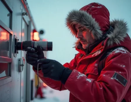 Insinööri suorittamassa laitteiden Kalibraatio -prosessia varmistaakseen tarkkuuden ja luotettavuuden teollisissa mittauksissa.