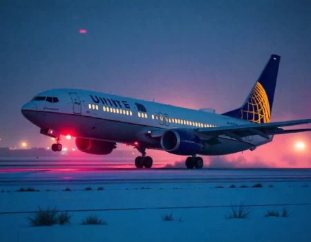 Boeing 787-9 Dreamliner landing safely during United Airlines Flight UA770 emergency diversion.