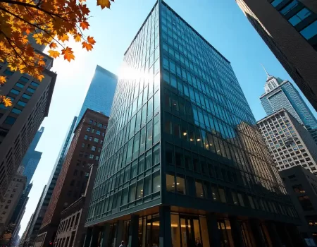 Aerial view of modern office buildings and retail spaces showcasing commercial real estate Zanzibar opportunities for investors and businesses.